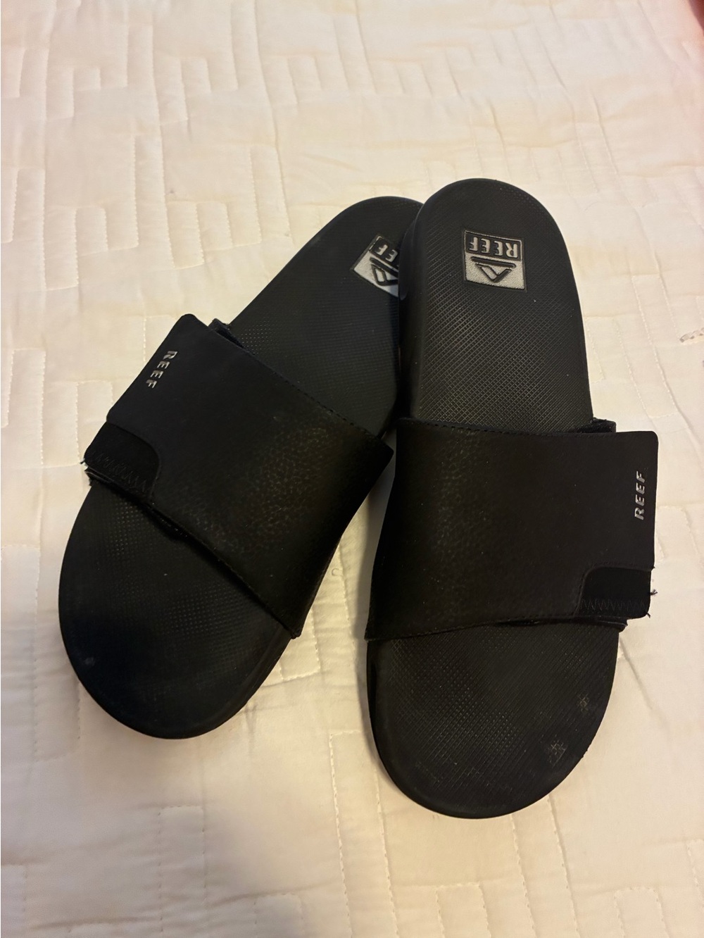 Reef Black Adjustable Slide Sandals